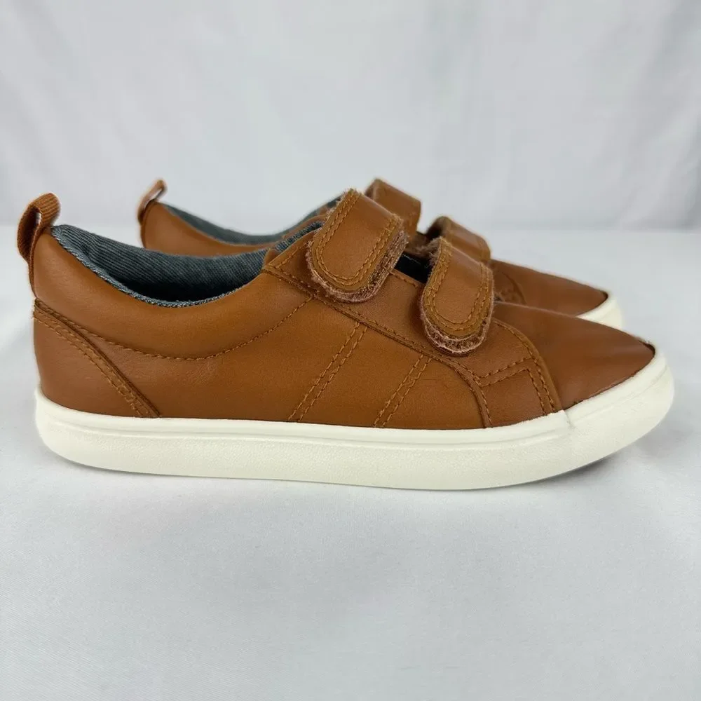 Cat & Jack Boys Hook and Loop Closure Brown Dress Shoes